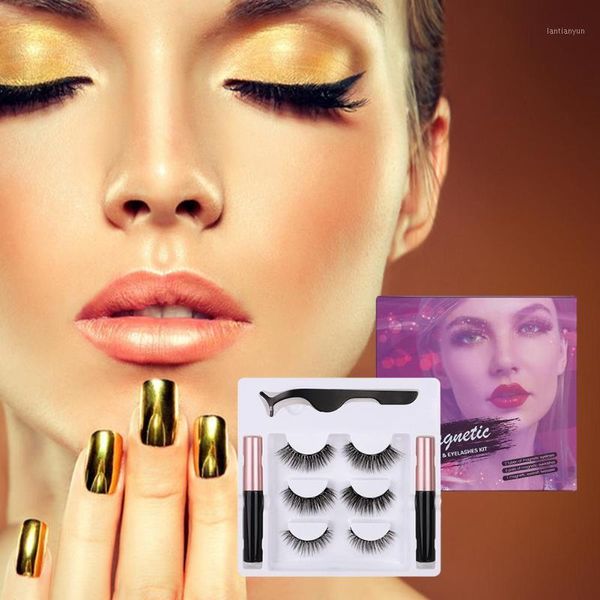 

makeup tool eyelash short magnetic eyeliner handmade 3d lasting dropship reusable magnets with extended fashion false eyelashes1