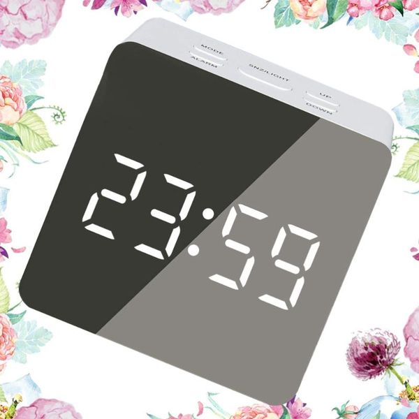 

desk & table clocks digital clock led mirror alarm electronic fashion (white words shipment without battery)