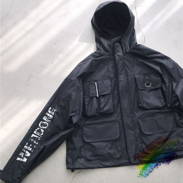 

black hooded jacket men women 1 streetwear windbreaker men's jacket, Black;brown