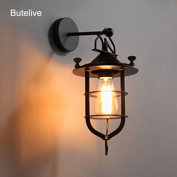 

wall lamp vintage industrial led light retro antique wandlamp metal sconce stairs bar cafe bedroom vanity e27