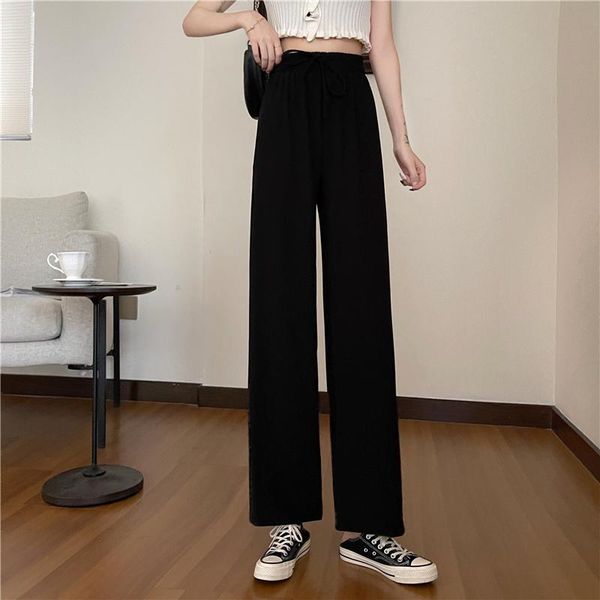 

women's pants & capris 4772 summer korean version of 2021 high-waisted slimming drape thin large size casual, Black;white