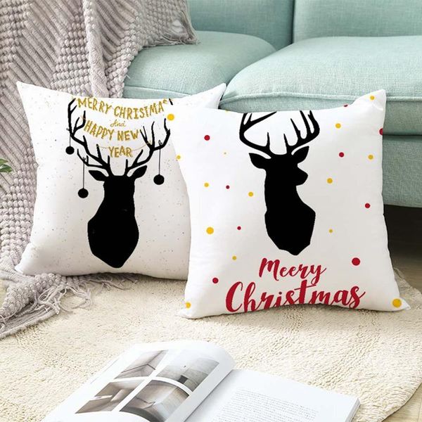 

pillow case christmas cartoon deer lovely elk cushion cover 45x45cm home pillowcase decorations suitable for sofa bed car