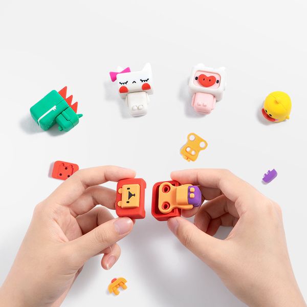 

uek assembled building block eraser student creative cartoon cute children pupil ip