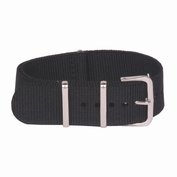 

watch bands nylon nato replacement tape 18mm 20mm 22mm black green diver 3 keepers waterproof strap band, Black;brown