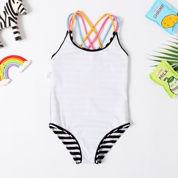 

2021 new swimsuit striped 3-8 years childrens swimwear girls bathing suit for swimming beachwearby air