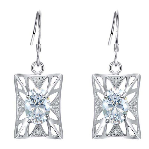 

dangle & chandelier earrings cz silver plated crystal women long fashion drop charming jewelry ae1083