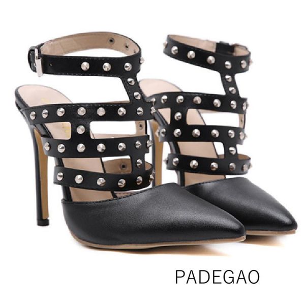 

dress shoes 2021 women sandals black chain rivet high-heeled party fashion woman