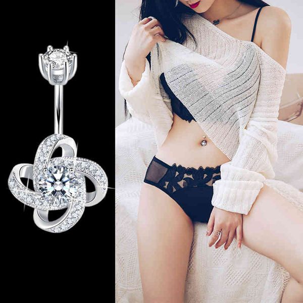 

real 925 silver windmill piercing accessories for women body jewelry belly button rings decoration fashion navel ring gift
