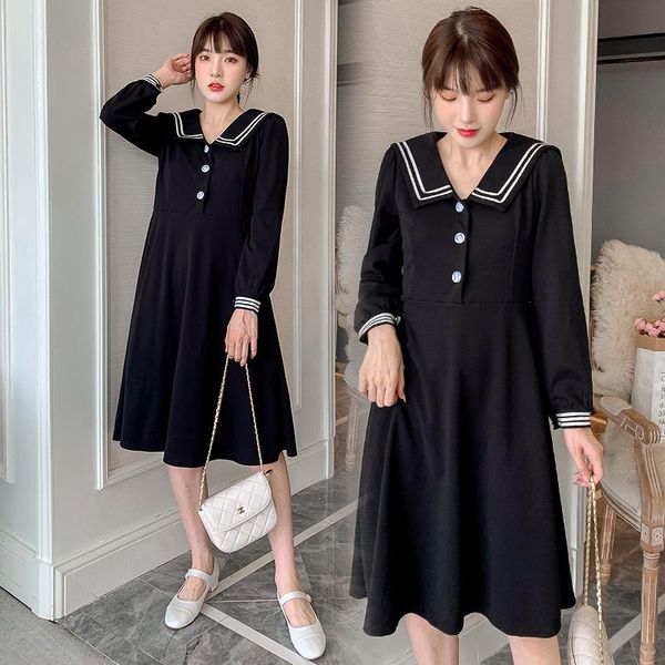 

3171# autumn spring korean fashion maternity nursing dress slim breast feeding clothes for pregnant women large size pregnancy dresses, White