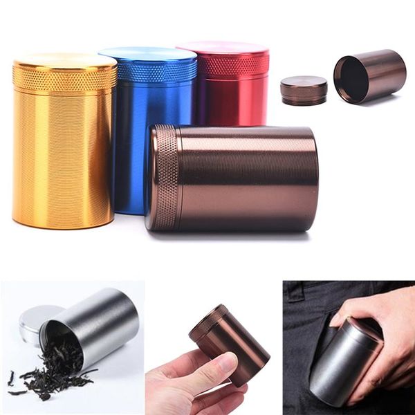 

premium portable aluminum airtight stash jar multi-use vacuum seal storage container bottles & jars