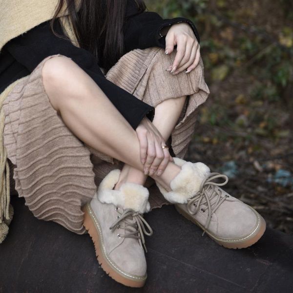 

boots artmu genuine leather warm snow plush handmade women 2021 thick sole ankle winter cotton shoes jr11012, Black