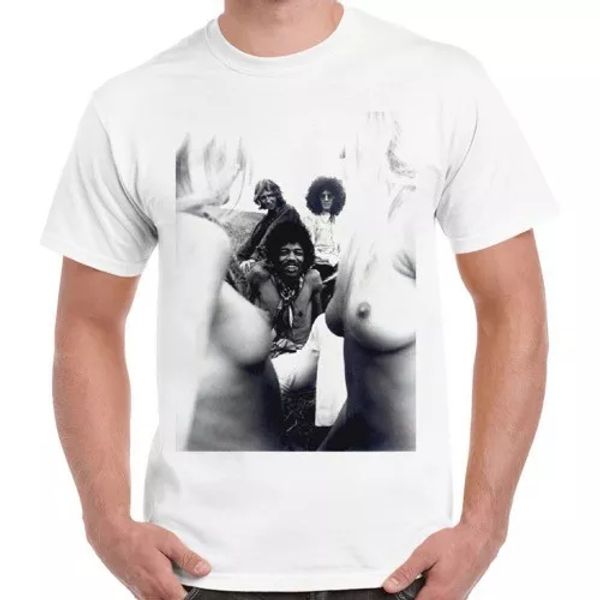 

jimi hendrix at maui hawaii 1968 hippie chicks retro t shirt 2231, White;black