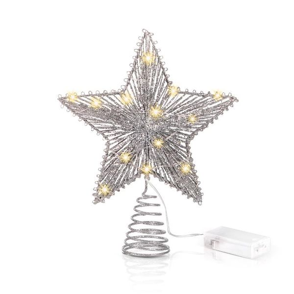 

christmas decorations unomor 20 x 24 tree er star with string lights for home party decoration (silver)