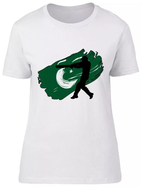 

pakistan cricket ladies womens fitted t-shirt tee, White;black