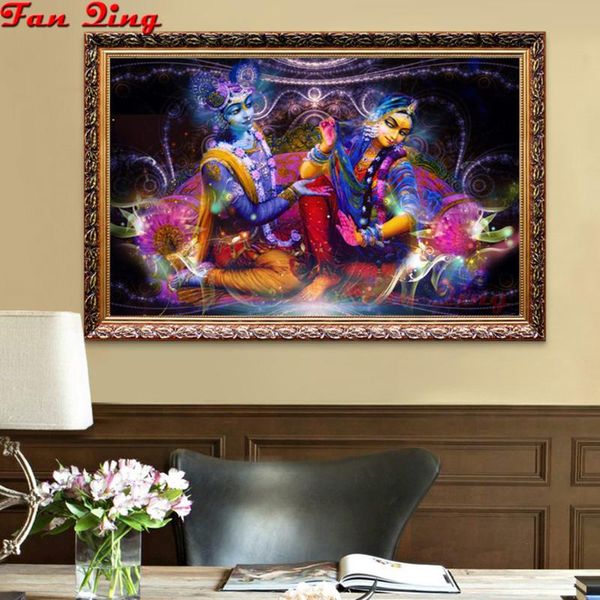 

radha-krishna 5d diamond embroidery religious diy painting cross stitch full square drill mosaic art home decoration,