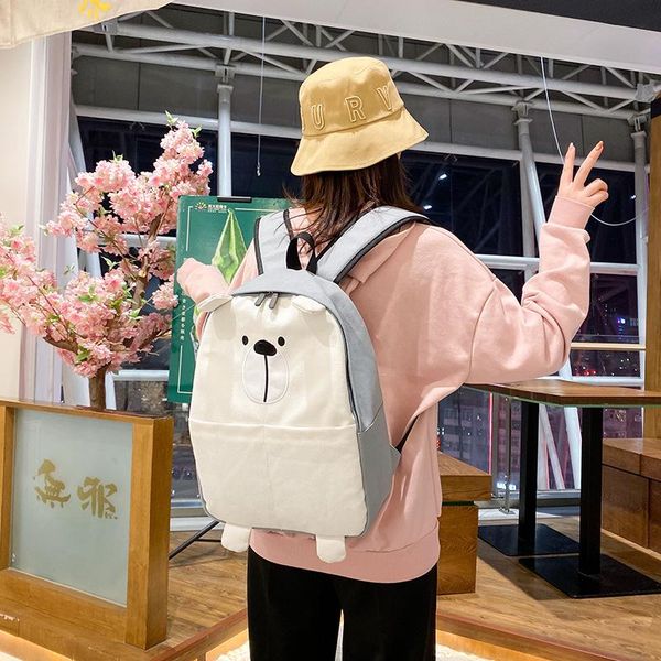 

school bags backpack cartoon can mori series canvas junior high college student bag online celebrity celebr