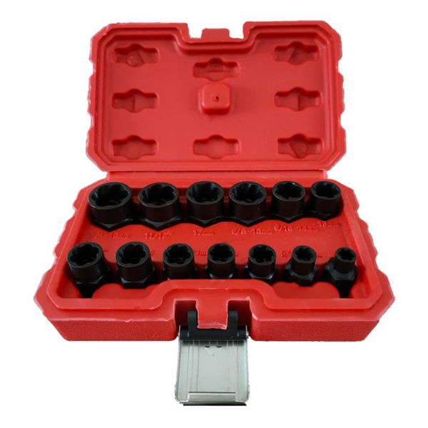 

professional hand tool sets 13pcs damaged bolt nut screw remover kit removal set socket