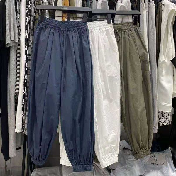 

women's pants & capris arrival summer korean style women loose casual elastic waist ankle-length all-matched cotton harem t01 0181, Black;white