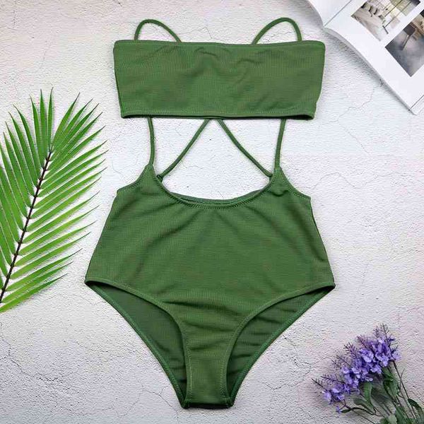 

women's swimwear bikini green swimsuit strapless and high rise cami swim bottoms waisted padded 3394 pkkb, White;black