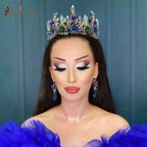 

hair clips & barrettes a362 royal baroque crown bridal tiaras diadem pageant studio headband wedding accessories women headpieces brithday t, Golden;silver