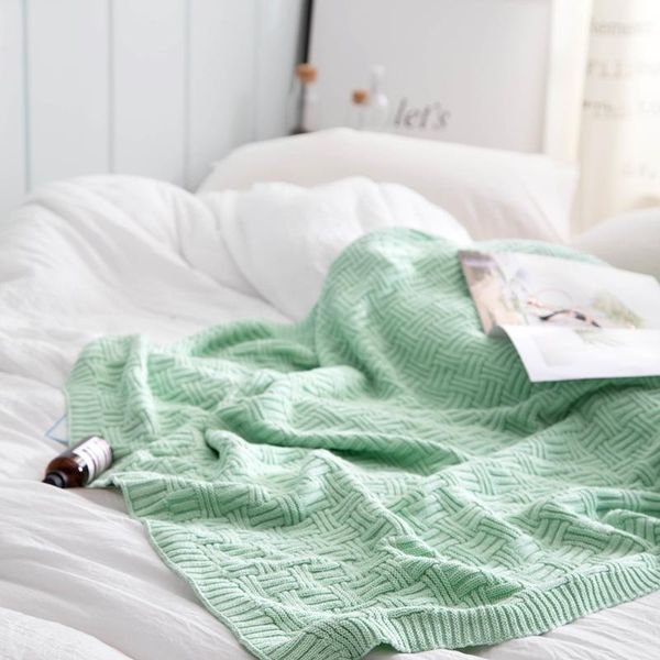 

blankets style cotton knitted woolen thread blanket leisure aviation nap