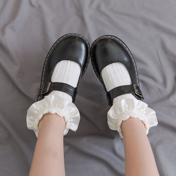 

socks hosiery jk children lovely spring and summer thin sweet white lace soft girl lolita socks, Black;white