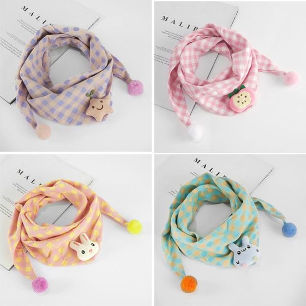 

scarves autumn/winter cotton children's triangle towel baby scarf cute cartoon saliva boys and girls, Blue;gray