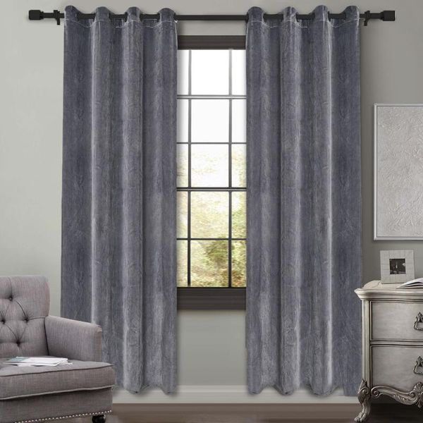 

european style dutch velvet black silk high shading thicken curtain fabric soild color perforated custom made & drapes