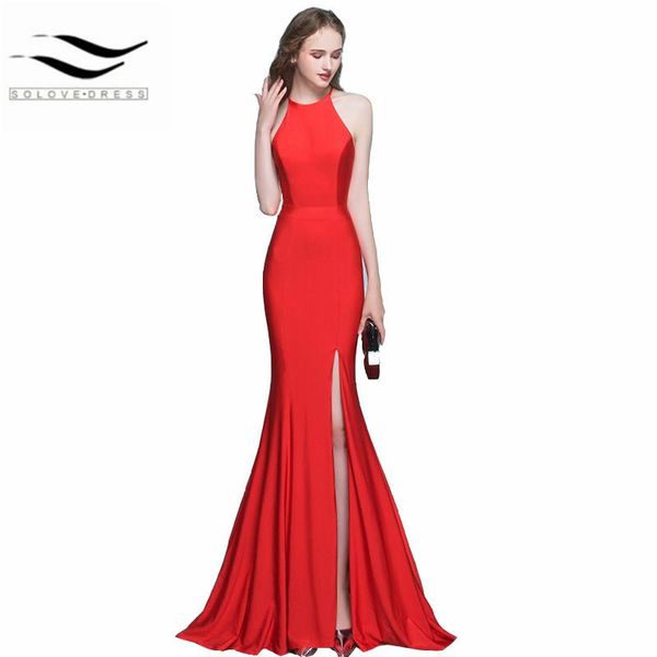 

party dresses style halter neckline womens mermaid red green white balck prom long formal evening dress, White;black
