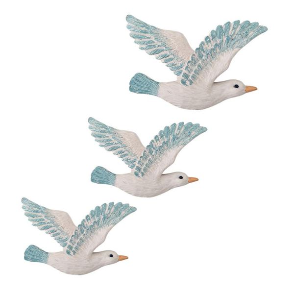 

decorative objects & figurines 3pcs mediterranean style creative seagulls birds seabirds marine wall hanging decoration