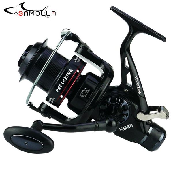 

double drag spinning reel 10+1bb 15kg carp fishing with front and rear system salt/freshwater pesca baitcasting reels