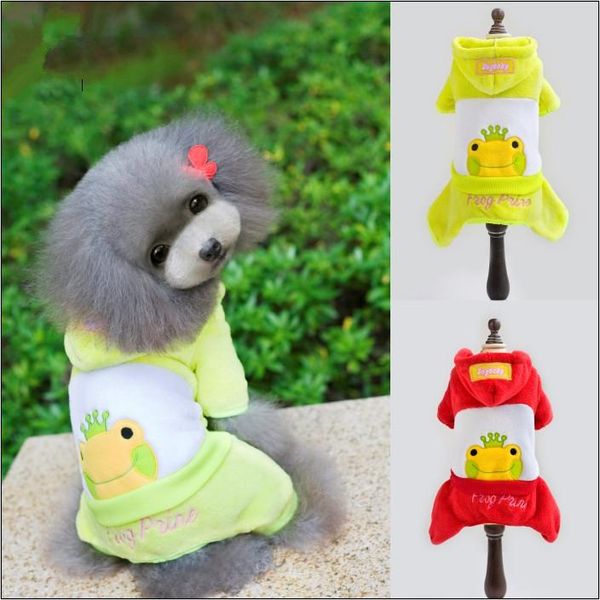 

winter pet dog clothes warm cartoon frog jumpsuit costume outfit for small yorkie clothing coat apparel