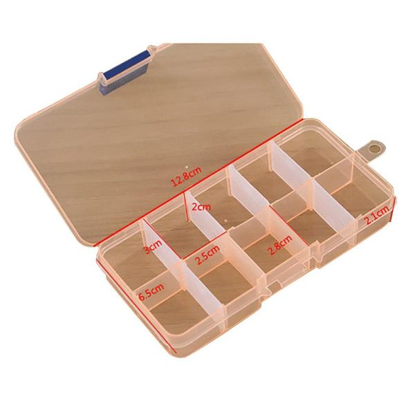 

plastic portable 10 grids adjustable jewelry beads pills nail art tips storage box case h5 boxes & bins