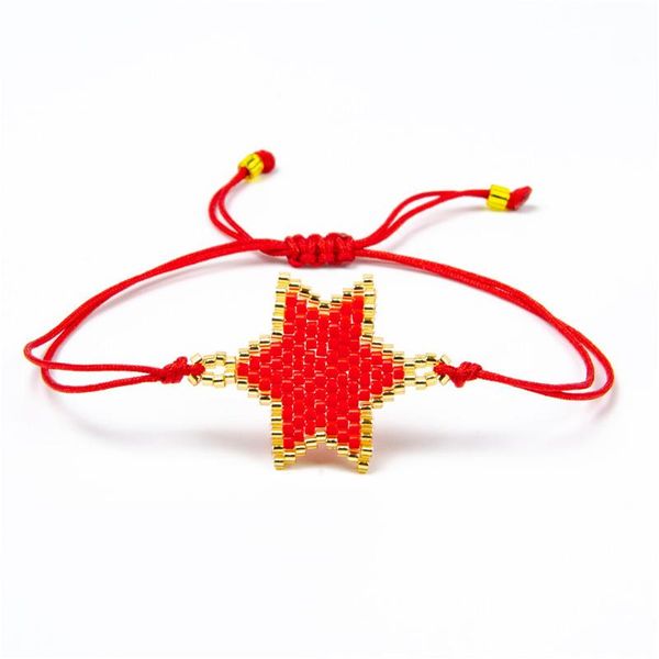 

classic antique beads hand-woven hexagonal star bracelet link, chain, Black