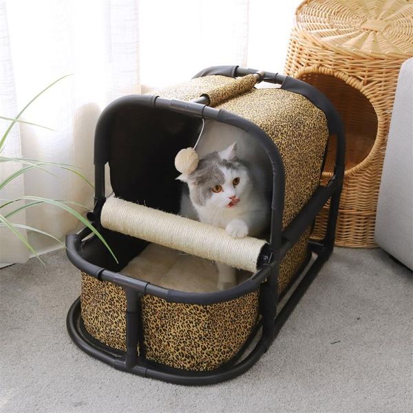 

cat beds & furniture foldable luxury pets cats litter house multifunctional nest detachable jumping board tent for kitten kennel