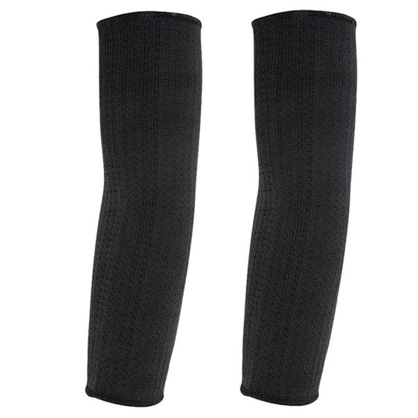 

elbow & knee pads steel wire arm protection sleeve,cut resistant anti abrasion safety guard for garden kitchen farm work 1 pair, Black;gray