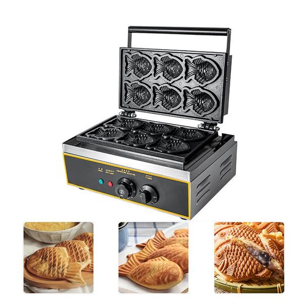 

bread makers small taiyaki machine electric fish waffle cone maker baker 6 molds shaped pan