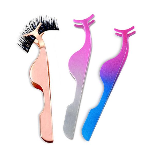 

eyelash curler clip grafting tool aid tweezers stainless steel eyelashes partial false beauty