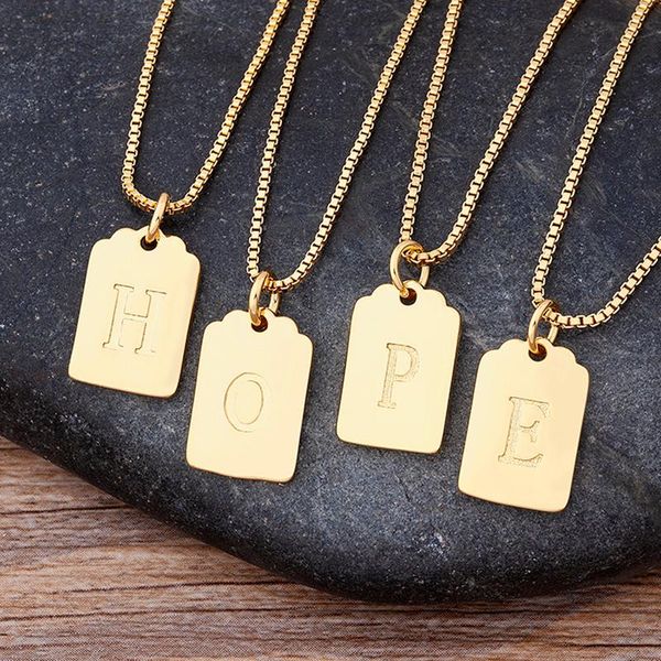 

chains 2021 initial letter necklaces for women charm jewelry copper alphabet family name chain necklace friend femme collier gift, Silver