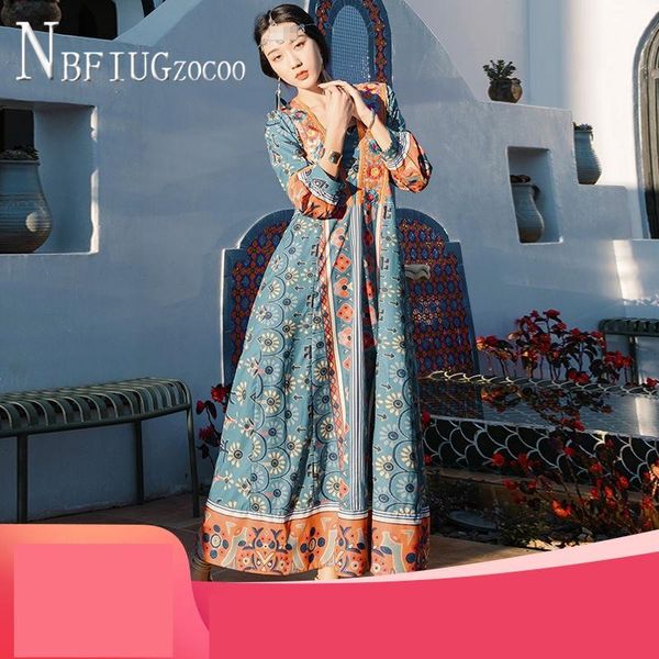 

flower printed women dress ethnic travel loose female dresses casual, Black;gray