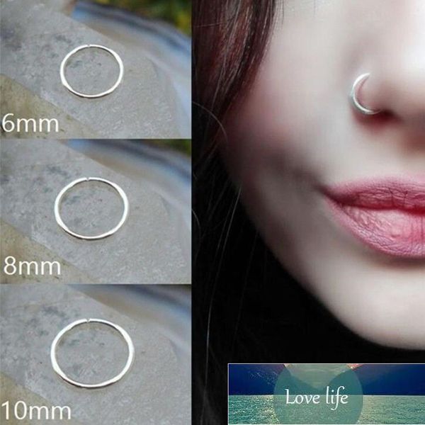 

steel thin small nose ring hoop cartilage piercing studs sanwood 0.8mm, Silver