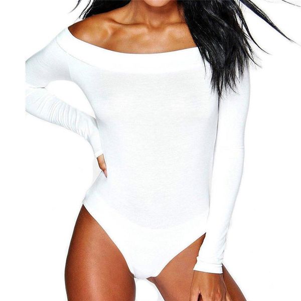 

women's jumpsuits & rompers girl short sleeves off shoulder stretchy bodysuit bodycon slash neck bodysuits women overalls, Black;white