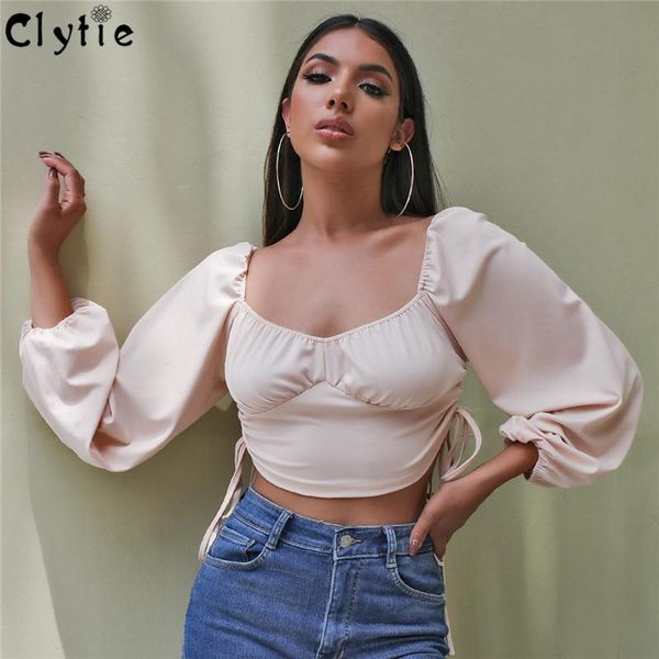 

women's t-shirt clytie long puff sleeve t shirt for women ladies casual clothing female 2021 spring home vintage, White