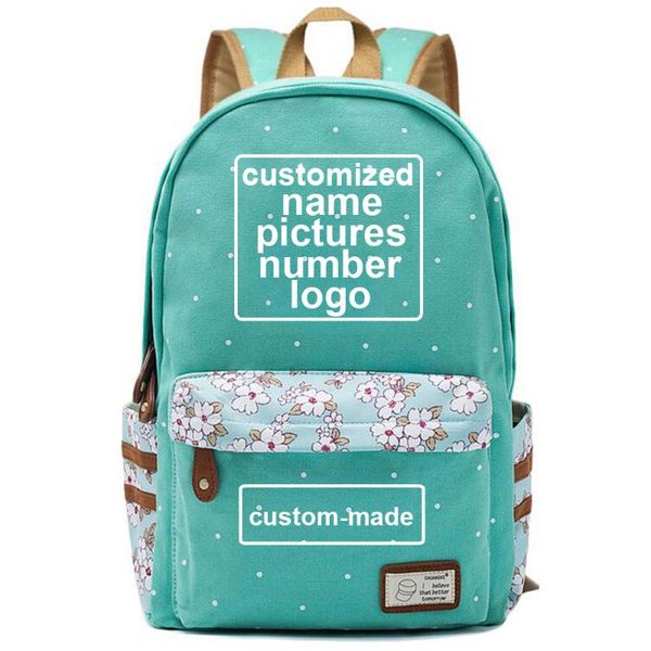 

backpack customized print diy your like po or boy girl book bag women bagpack teenagers canvas lady femme school