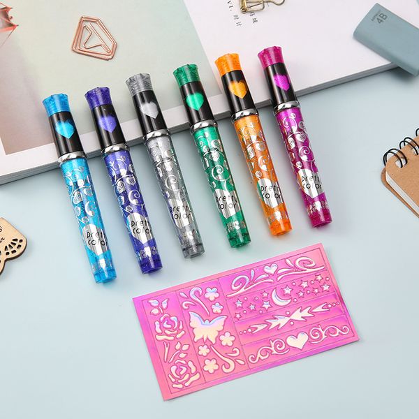 

pen colorful tattoo fountain love butterfly coloring diy graffiti personalized stationery student gift creative marker