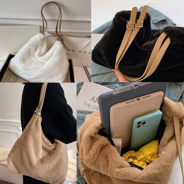 

30pcs shopping bags women plush large capacity cross hasp crossbody bag