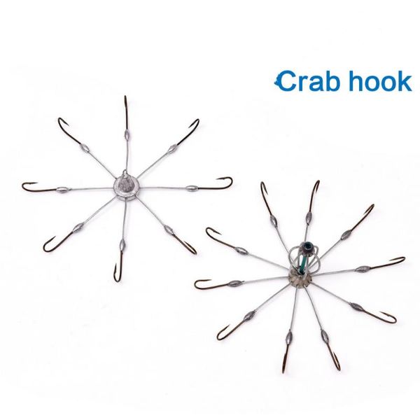 

fishing hooks crab hook with 10 carbon steel lures bait accessory