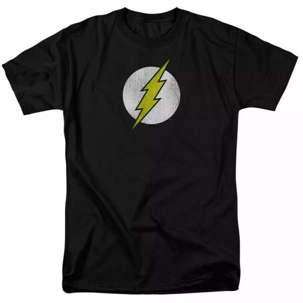 

the flash logo distressed t shirt licensed comic book tee black, White;black