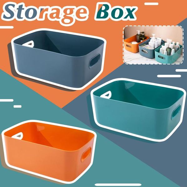 

4# plastic storage bin basket home supplies utility cosmetic container case deskholder makeup organizers boxes & bins