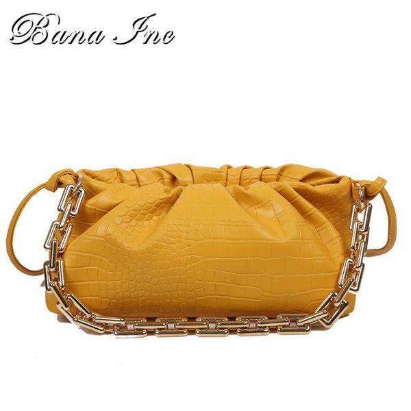 

evening bags thick chain shoulder for women 2021 handbag female pu leather crossbody trendy hand bag clutch
